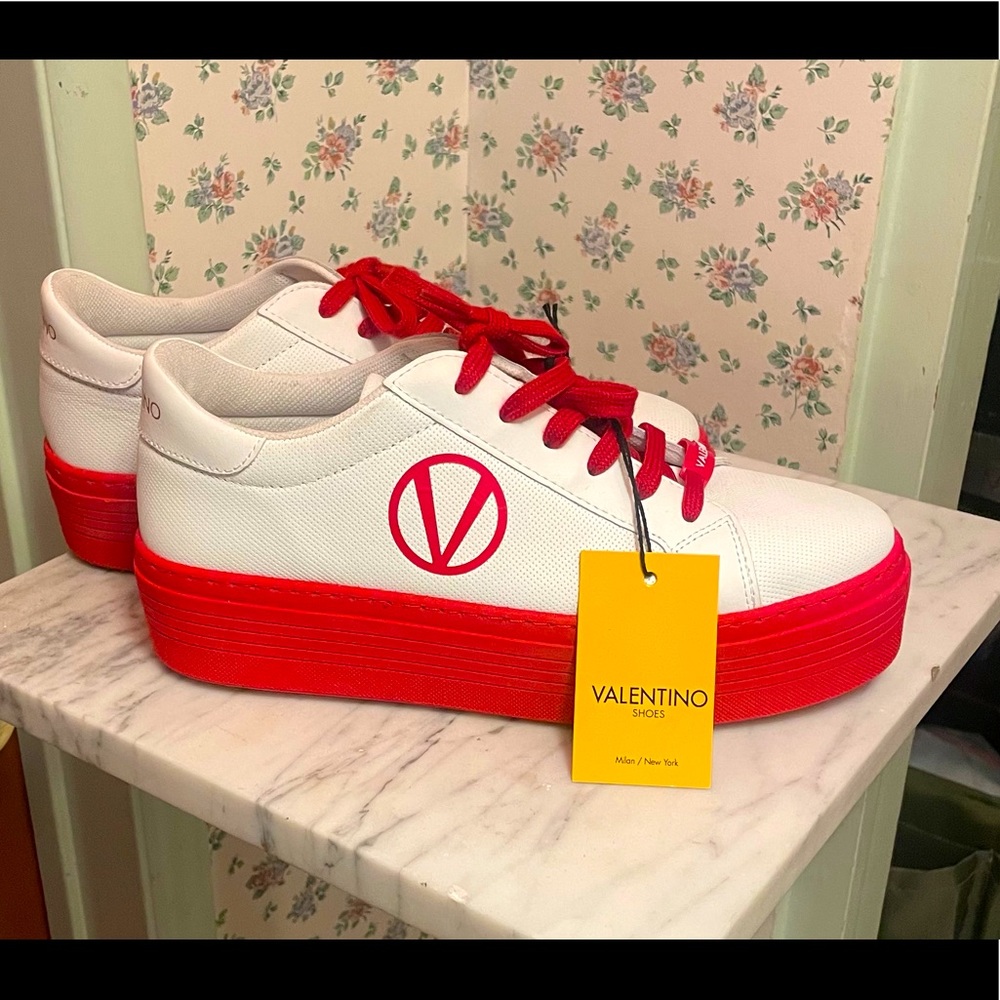 Authentic Valentino Red & White Sneakers